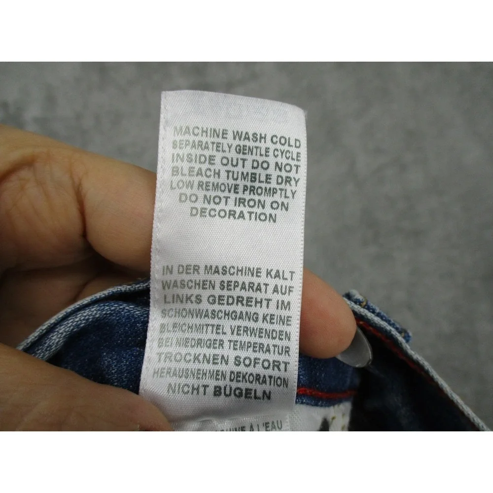 True Religion Jeans Mens 36 Geno Ojai Escape Dragon Embroidered Distressed‎ Blue